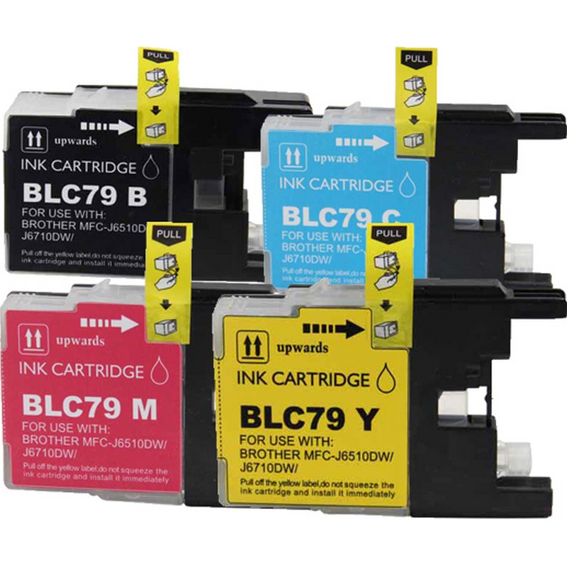 Set of 4 Brother LC79 Combo Pack Color Ink Cartridges