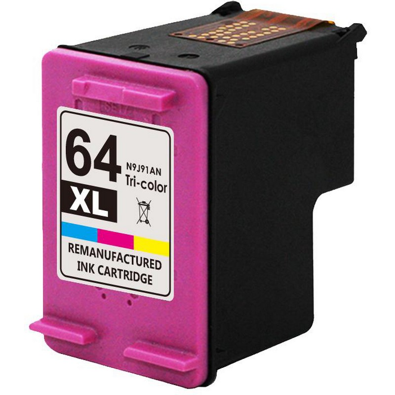 HP N9J91AN Color Ink Cartridge-HP #64XL