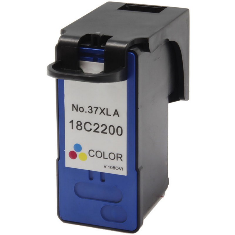 Single Lexmark 18C2200 Ink Cartridge, Tri-color (Cyan, Magenta, Yellow) Lexmark 18C2200 Color Ink Cartridge-Lexmark #37XL